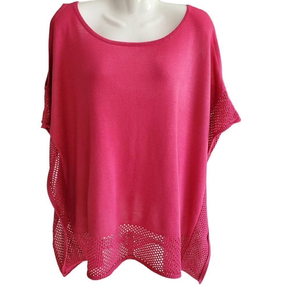 Pink Knit Women's Top with shoulder cutouts